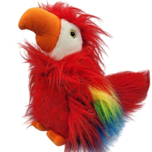 Red Parrot Macaw Bird Plush 14" - Picture 2 of 5